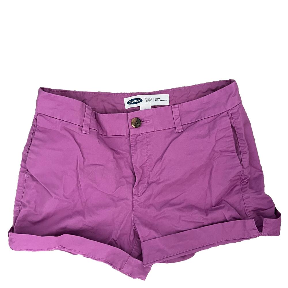 🍭6/$30 Old Navy Women's Purple Everyday Cotton and Spandex Blend Shorts - Size 6